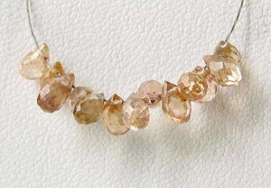 Natural Champagne Zircon Faceted Briolette Bead 6939 - PremiumBead Alternate Image 2