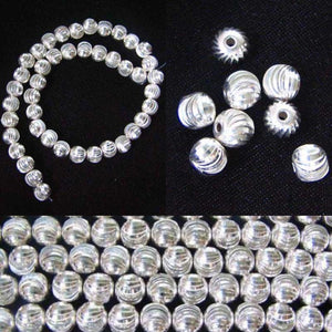 8 Beads of Sparkling Laser Cut Sterling Silver Beads 8596 - PremiumBead Alternate Image 2