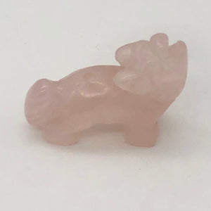 Howling 2 Carved Rose Quartz Standing Wolf/Coyote Beads | 21x17x7.5mm | Pink