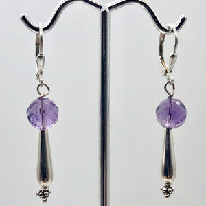 Semi-Precious Royal Natural Faceted 8mm Amethyst Sterling Silver Drop Earrings - PremiumBead Alternate Image 7