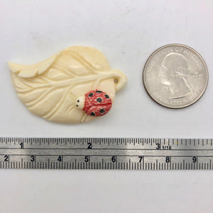 Loving Ladybug on a Leaf Hand Carved Pendant Bead | 44x29x8.5mm | 10870 - PremiumBead Alternate Image 7