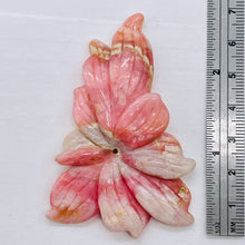 Load image into Gallery viewer, Peruvian Opal Flower Pendant | 65x45x7mm | Pink White | 1 Bead
