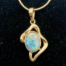 Load image into Gallery viewer, Red and Green Fine Opal Fire Flash 14K Gold Pendant - PremiumBead Alternate Image 3

