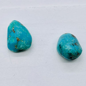 Captivating Two Natural Turquoise Focal Bead | 18x17x6-17x11x8mm | 2 Beads |
