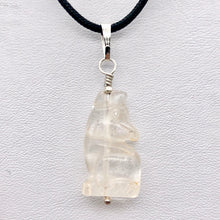 Load image into Gallery viewer, New Moon! Clear Quartz Wolf 925 Sterling Silver Pendant - PremiumBead Alternate Image 8
