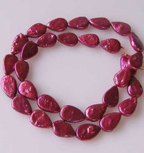 Load image into Gallery viewer, Yummy Raspberry FW Teardrop Coin Pearl Strand 109949 - PremiumBead Alternate Image 2
