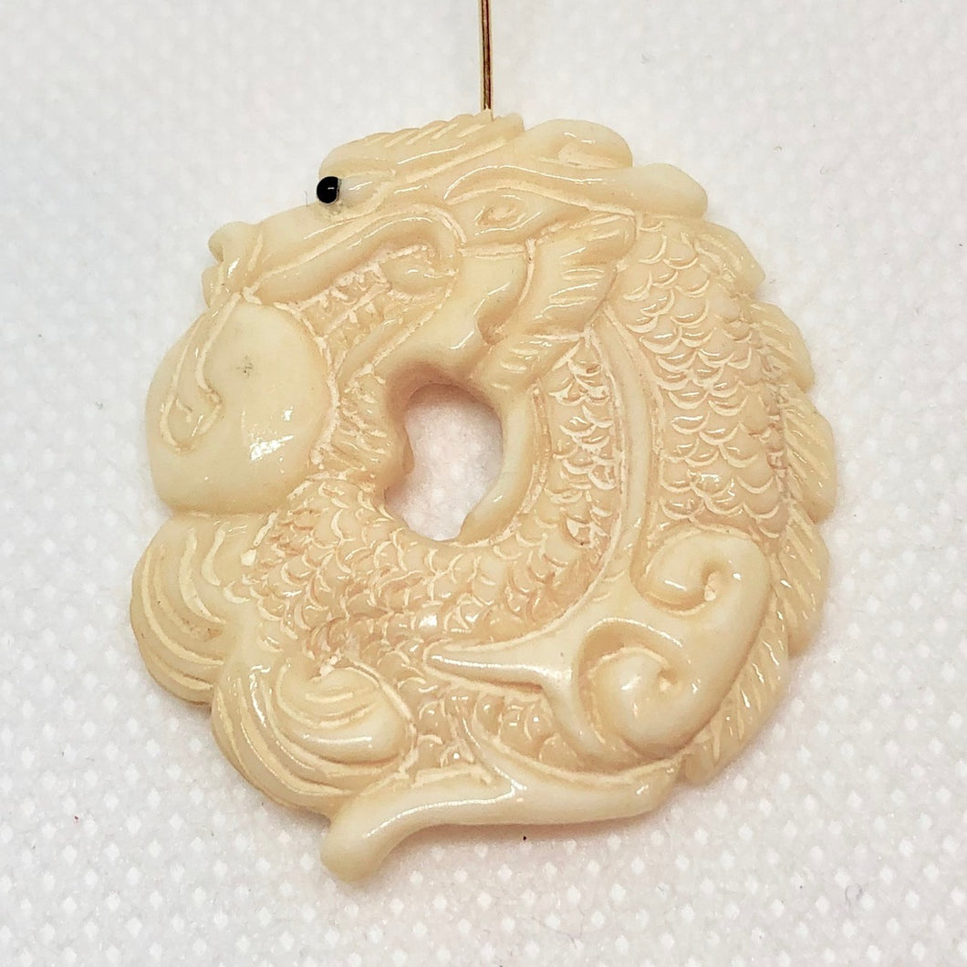Fierce Dragon - intricate Hand Carved Pendant Bead 10284 - PremiumBead Primary Image 1