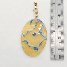 Load image into Gallery viewer, Moss Agate Oval 14K Gold Filled Pendant | 2&quot; Long | Yellow Green | 1 Pendant|
