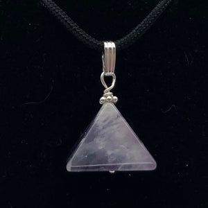 Contemplation Amethyst Pyramid Sterling Silver Pendant | 1 3/8" Long |Purple | - PremiumBead Alternate Image 3