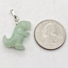 Load image into Gallery viewer, Aventurine Dinosaur Tyrannosaurus Rex Sterling Silver Pendant | 1.5&quot; (Long) | - PremiumBead Alternate Image 3
