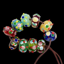 Load image into Gallery viewer, Hand Made Glass Lampwork Beads! | 12x8mm | Multi-hue | Roundel | 10 beads |

