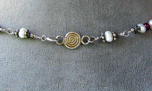 Designer Original Ruby Jade Pearl Sterling Silver 20 inch Necklace - PremiumBead Alternate Image 2