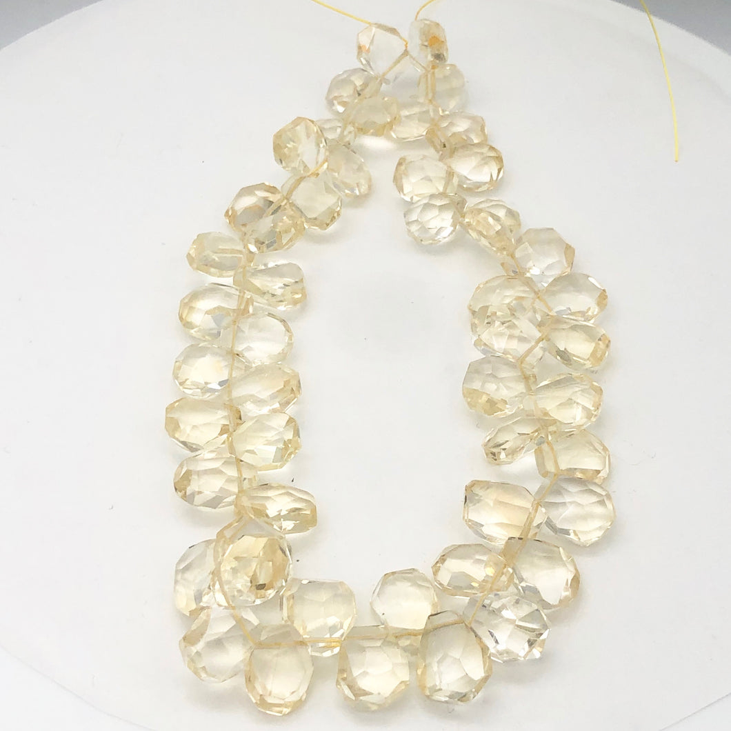 Citrine Faceted Briolette Bead Strand | 14x11 to 17x14x8mm | Golden | 107g |