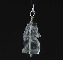 Load image into Gallery viewer, New Moon! Clear Quartz Wolf 925 Sterling Silver Pendant - PremiumBead Alternate Image 9

