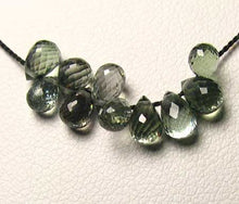Load image into Gallery viewer, 1 Natural Moss Green Sapphire Briolette Bead (6x4.5mm to 8x7mm)9667Al - PremiumBead Primary Image 1
