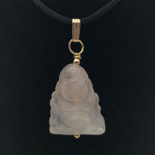 Load image into Gallery viewer, Namaste Hand Carved Rose Quartz Buddha and 14k Gold Filled Pendant, 1.5&quot; Long - PremiumBead Alternate Image 2
