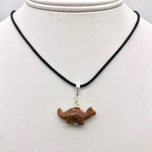 Load image into Gallery viewer, Tigereye Diplodocus Dinosaur with Sterling Silver Pendant 509259TES | 25x11.5x7.5mm (Diplodocus), 5.5mm (Bail Opening), 7/8&quot; (Long) | Golden - PremiumBead Alternate Image 7
