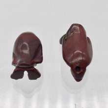 Load image into Gallery viewer, March of The Penguins 2 Carved Brecciated Jasper Beads | 21.5x12.5x11mm | Red - PremiumBead Alternate Image 7
