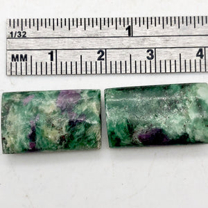 Green Fuschite Pendant Beads | 22x12x5mm | Green/Red | Rectangle | 2 Beads | - PremiumBead Alternate Image 3