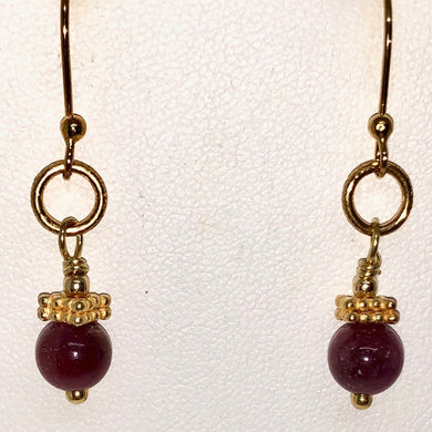 Pink Sapphire and 22K Vermeil Earrings 310696 - PremiumBead Primary Image 1