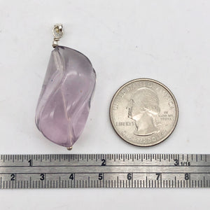 Custom Focal Lavender Fluorite & Sterling Silver Pendant | 2" Long | 510869S - PremiumBead Alternate Image 5