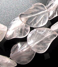 Load image into Gallery viewer, Gentle 3 Hand Carved Pale Rose Quartz 19x17x6mm Leaf Beads 9319RQ - PremiumBead Alternate Image 10
