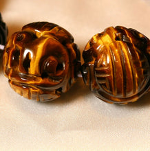 Load image into Gallery viewer, 19mm Premium Tiger&#39;s Eye Carved in Hongshan Style Long Life Dragon Bead 4843B1 | 19mm | Golden Brown - PremiumBead Alternate Image 4
