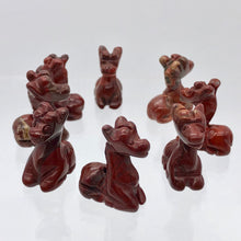 Load image into Gallery viewer, Graceful 2 Carved Brecciated Jasper Giraffe Beads | 21x17x9.5mm | Red - PremiumBead Alternate Image 9
