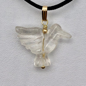 Quartz Dove Pendant Necklace|Semi Precious Stone Jewelry|14kgf Pendant - PremiumBead Alternate Image 7