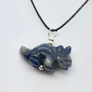Sodalite Triceratops Dinosaur with Sterling Silver Pendant 509303SDS | 22x12x7.5mm (Triceratops), 5.5mm (Bail Opening), 7/8" (Long) | Blue - PremiumBead Alternate Image 9