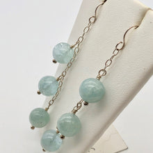 Load image into Gallery viewer, Natural Untreated Blue/Green Aquamarine &amp; Silver Earrings 305213A - PremiumBead Alternate Image 2
