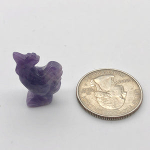 2 Cute Carved Nartural Amethyst Rooster Beads | 19x13mm | Purple - PremiumBead Alternate Image 5