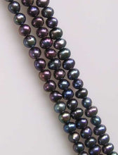 Load image into Gallery viewer, Near Round Blue Peacock 6-5mm FW Pearl Strand 109941 - PremiumBead Alternate Image 2
