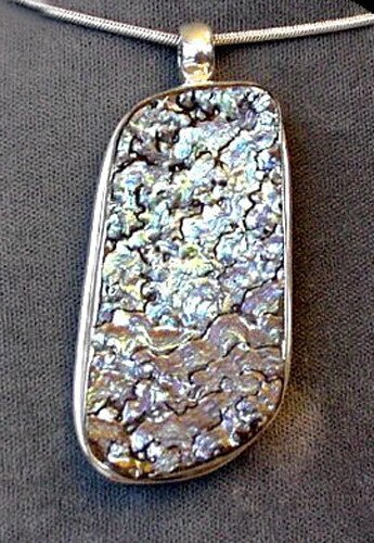 Glittering Natural Multi-Color Abalone & Sterling Silver Pendant 4193 - PremiumBead Primary Image 1