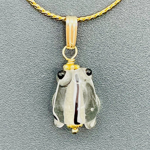 Lampwork Glass 14K Gold Filled Frog | 1" Long | Clear | 1 Pendant |