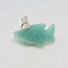 Load image into Gallery viewer, Swimmin&#39;! Amazonite Fish Koi Sterling Silver Pendant | 1 1/8&quot; Long | Blue | - PremiumBead Alternate Image 3
