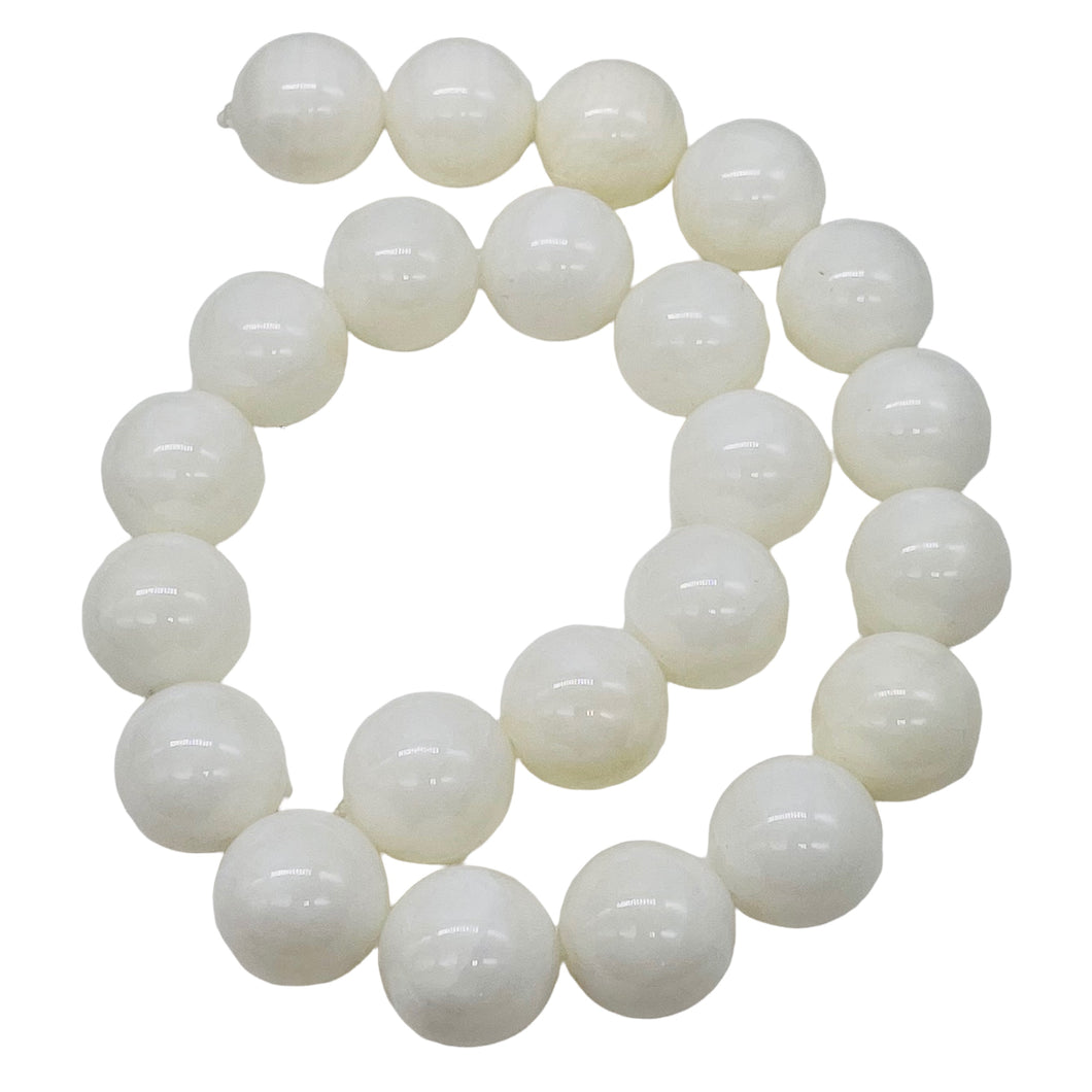 Onyx White Large Round Bead Strand | 17mm | White | 23 Beads |