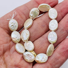 Load image into Gallery viewer, Designer Dream 14x10x4mm Cream Oval Coin Pearl Strand 103913
