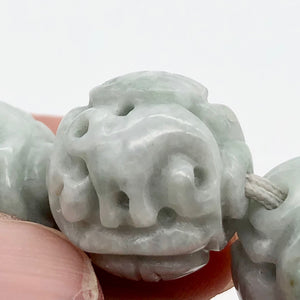 17.5mm Hand Carved Longevity Knot Jadeite Bead - 1 Bead 10769 | 17.5mm | Green - PremiumBead Primary Image 1