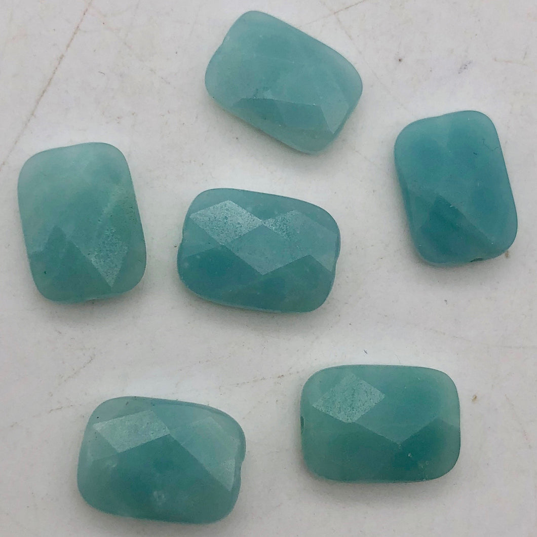 6 Gem Quality Faceted Amazonite 14x10x7mm Beads - PremiumBead Primary Image 1