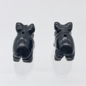 Oink 2 Carved Obsidian Pig Beads | 21x13x9.5mm | Black - PremiumBead Alternate Image 7