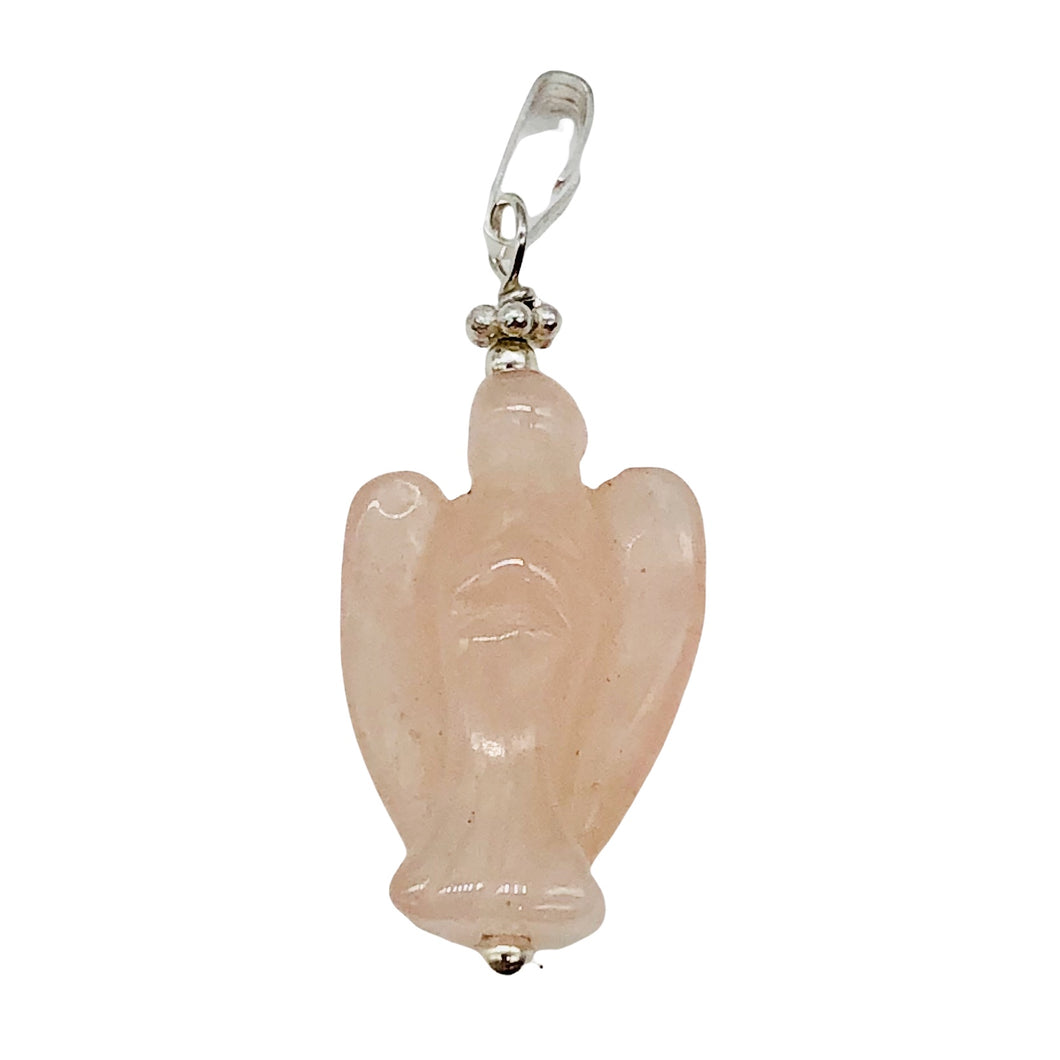 On the Wings of Angels Rose Quartz Sterling Silver 1.5