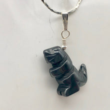 Load image into Gallery viewer, Semi Precious Stone Jewelry T rex Pendant Necklace of Hematite/Silver - PremiumBead Alternate Image 3
