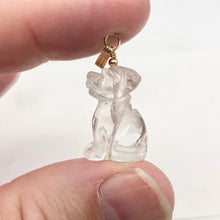 Load image into Gallery viewer, Semi Precious Stone Jewelry Faithful Dog Pendant Necklace of Quartz/Gold - PremiumBead Alternate Image 3
