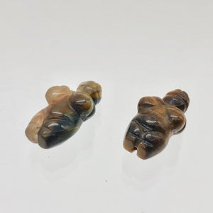 2 Carved Tigereye Goddess of Willendorf Beads | 20x9x7mm | Golden Brown - PremiumBead Alternate Image 10
