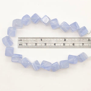 AAA Blue Chalcedony Diagonal Cut Cube Bead Half Strand | 18 Beads | 8x8x8mm |