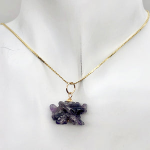 Amethyst Winged Dragon Pendant Necklace|SemiPrecious Stone Jewelry|14k Pendant