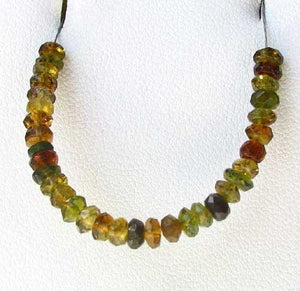 5 Intriguing Honeydew Tourmaline Roundel Beads 7427F - PremiumBead Alternate Image 2