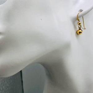 14K Gold 5mm Ball Drop Earrings | 3/4" Long | Gold | 1 Pair Earrings |