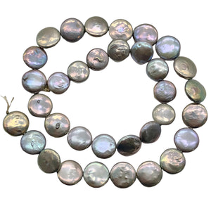 Shimmer Silvery Platinum FW Coin Pearl Strand 109447